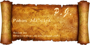 Pakos Jácint névjegykártya